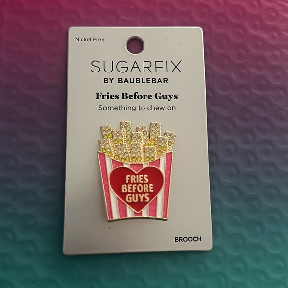 SUGARFIX By Baublebar Fries Before Guys Brooch - Picture 1 of 2